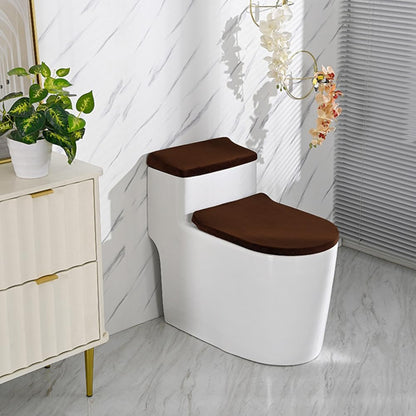GORGECRAFT 2Pcs Toilet Lid Covers Stretch Velvet Toilet Lid Seat Cover Set with Elastic Bottom Soft Bathroom Fabric Wear Resistant Tank Covers Replacement Brown Universal Machine Washable