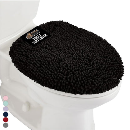 GORILLA GRIP Soft Chenille Toilet Lid Seat Cover, 19.5x18.5 Hunter Green
