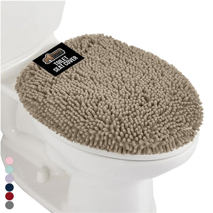 GORILLA GRIP Thick Memory Foam Toilet Lid Seat Cover, 19.5x18.5 Grey