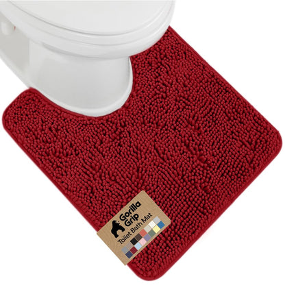 GORILLA GRIP Bath Rug Mat for Bathroom, Absorbent Chenille, 24x17 White