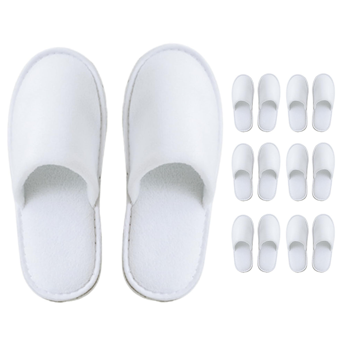 Indoor Spa Slippers 6–12 Pairs – Unisex Washable, Non-Slip Closed Toe Disposable Slippers for Guests, Bathroom, Bedroom, Hotel, House, Bride, Travel and Shoeless Home