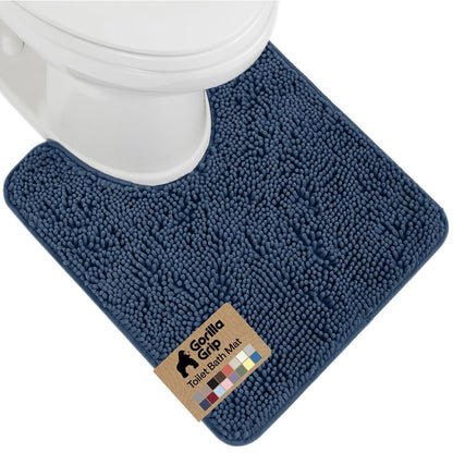 GORILLA GRIP Bath Rug Mat for Bathroom, Absorbent Chenille, 24x17 White