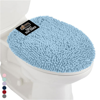 GORILLA GRIP Soft Chenille Toilet Lid Seat Cover, 19.5x18.5 Hunter Green
