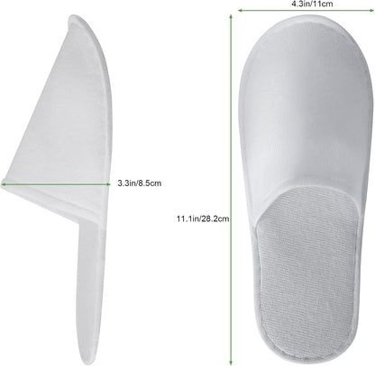 UrbanRoots 28 Pairs Disposable Slippers For Guests,Bulk Slippers For Hotel,Spa,Travel,Shoeless Home,Spa Slippers With Pouch,Non-Slip(White) house slippers for guests