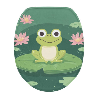 Toilet Lid Covers for Bathroom Elongated Cat Irises Thick Toilet Seat Lid Cover Elongated Oval Round Soft Fabric Toilet Seat Lid Cover with Elastic Edges Machine Washable