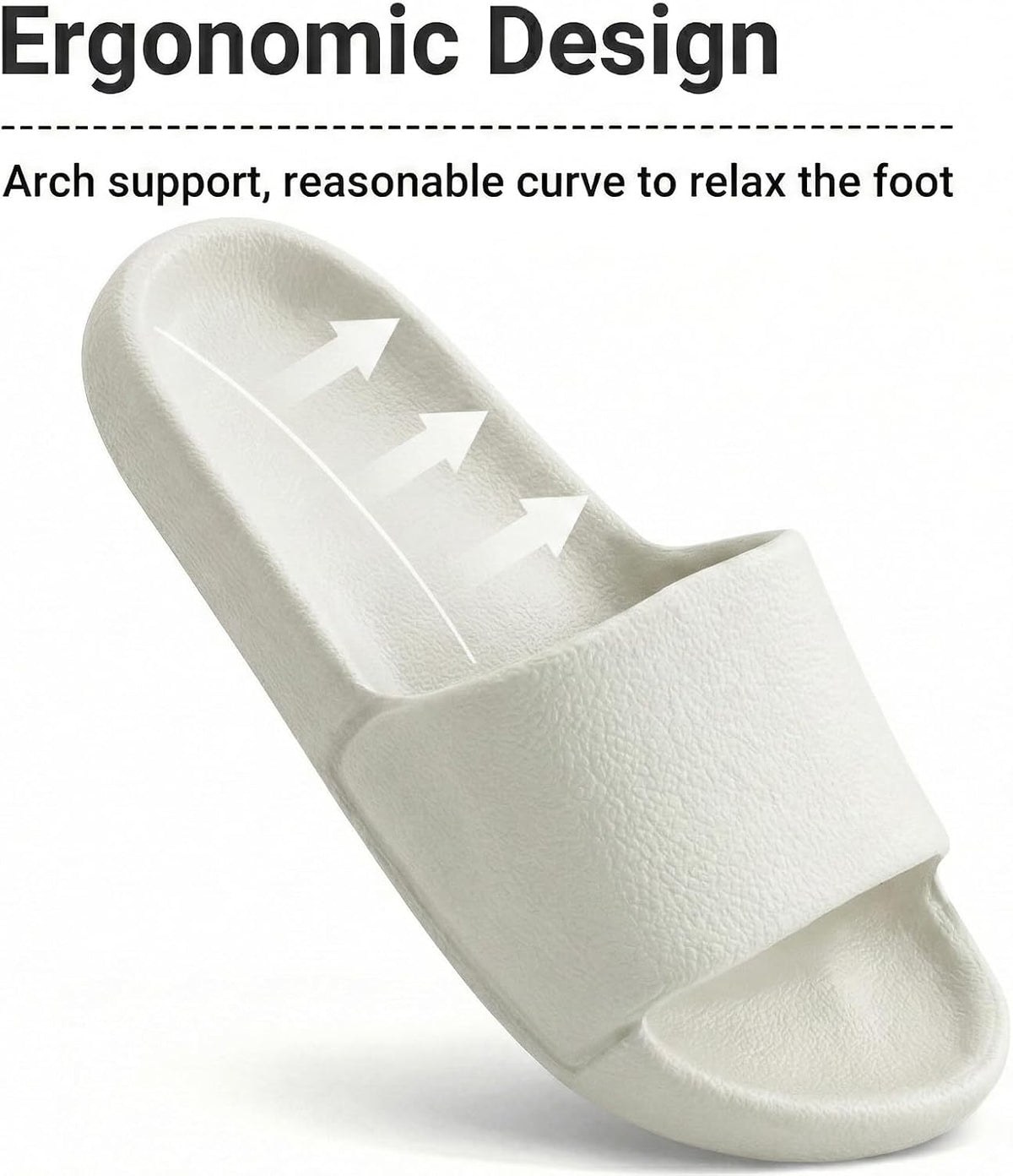 Shower Shoes for Women & Men - Non-Slip House Slippers - Cloud Comfort Slides - Quick-Dry, Arch Support - Perfect for Bathroom, Beach, Pool, Travel