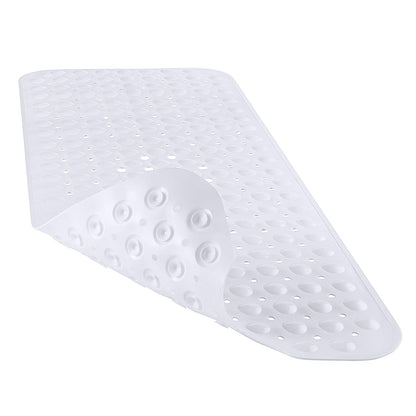 YINENN Bath and Shower Safety Mats 40x16 inch, Non Slip with Suction Cups for Bathroom Stall and Tub Floor, Extra Large and Machine Washable, Drain Holes Keep Bathtub Clean, Clear