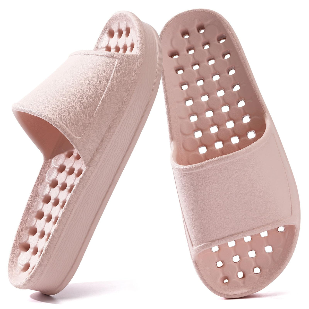 Unisex Arch Support Shower Shoes with Drain Holes Slides