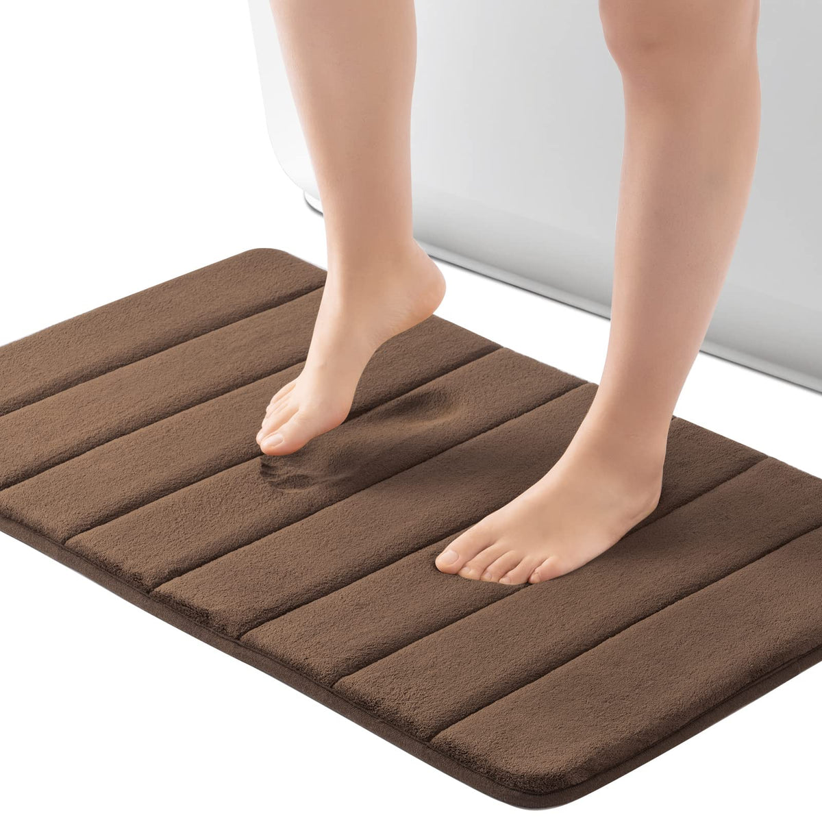 ROSMARUS Memory Foam Bath Mat, 17''x24'', Pink