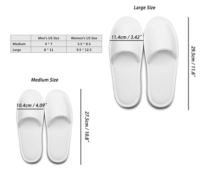 AhfuLife 5 Pairs of Waffle Spa Slippers, Open Toe White Slippers - Fit Most Men and Women for Spa, Party Guest, Hotel and Travel