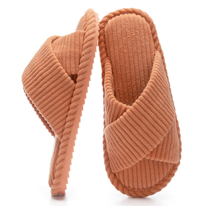 GOEWY Slippers for Women with Memory Foam Open toe House Bedroom Shoes