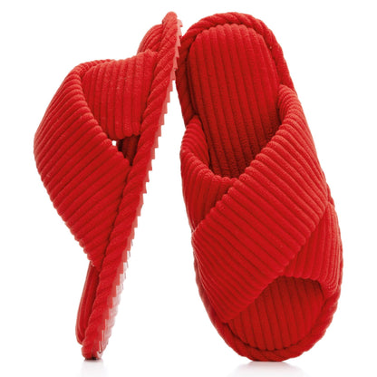 GOEWY Slippers for Women with Memory Foam Open toe House Bedroom Shoes