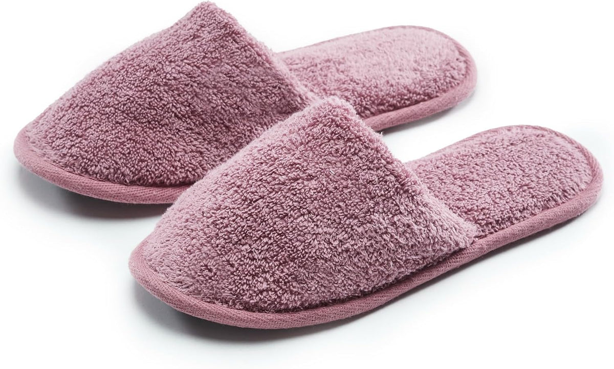 ESKYMODE Womens Cotton Bath Slippers, Terry Cloth Spa Slippers for Women