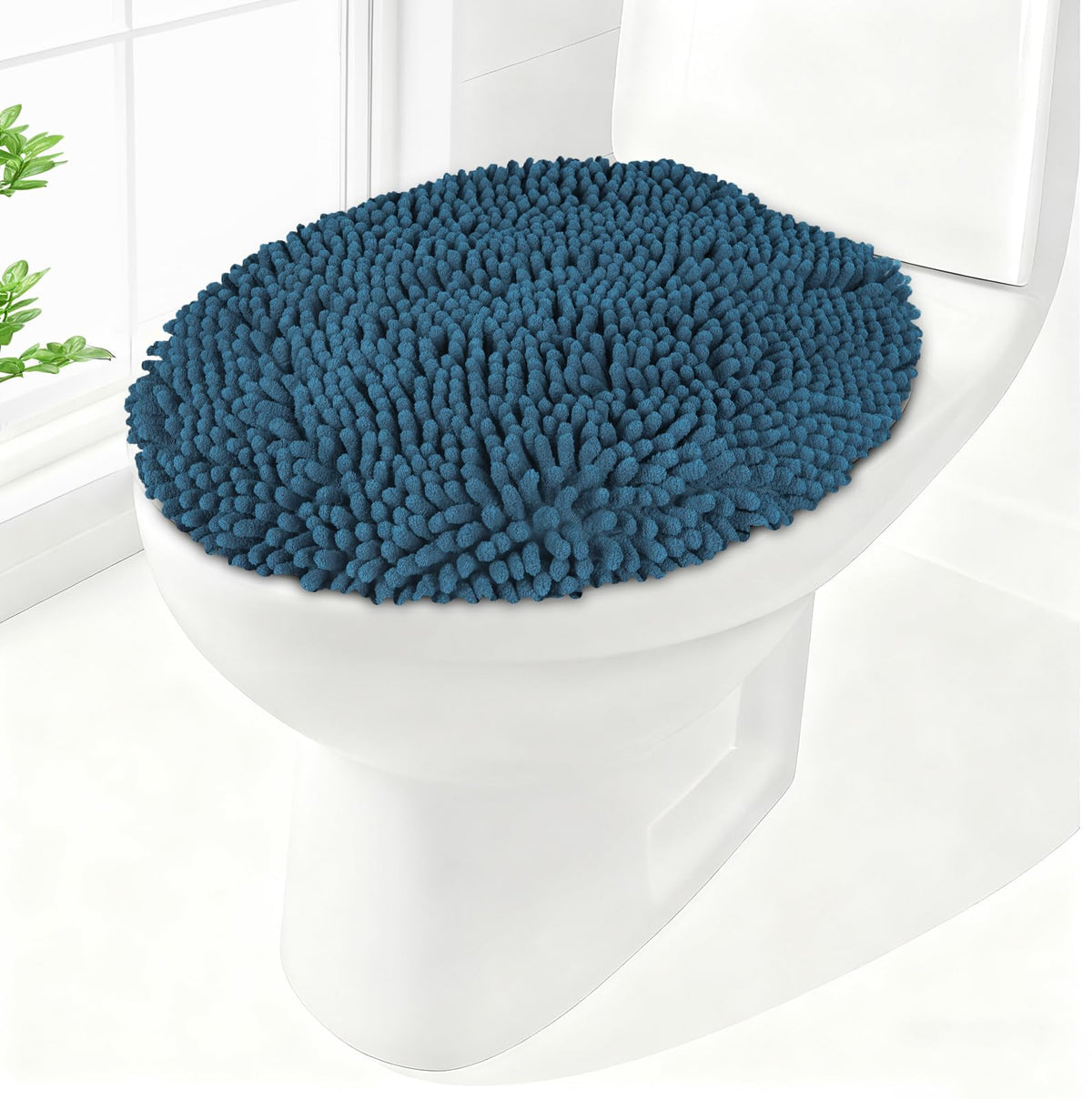 Soft Chenille Toilet Lid Cover 19.5L" x 18.5W" Machine Washable
