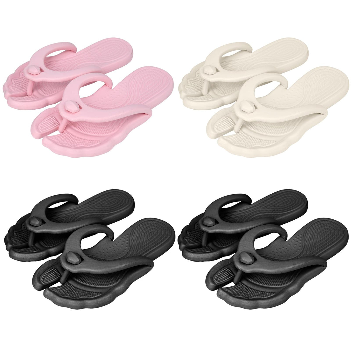 ZOORON Flip Flops for Women Men Travel Slippers Shower Shoes Foldable Bathroom Camp Beach Sandals Lightweight Non-Slip Quick Dry