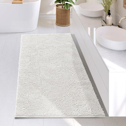 Hearth & Harbor Bathroom Rugs, Chenille Bath Mat - Machine Washable Bath Mats for Bathroom Non-Slip Backing Rubber, Quick Dry Bathroom Mat