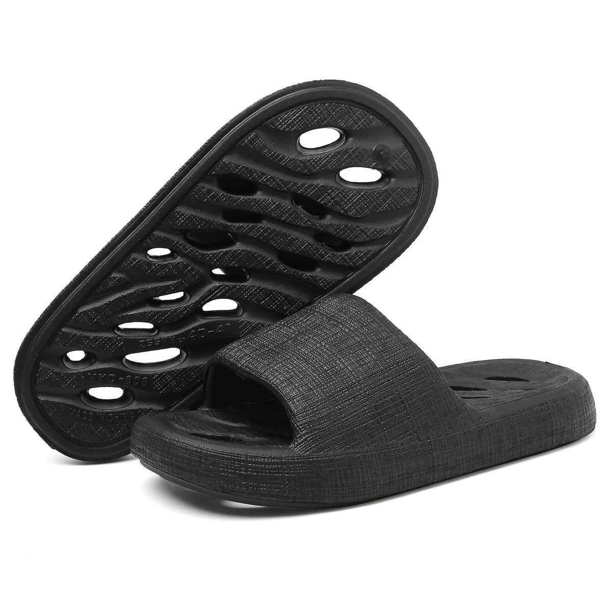 Shower Shoes for Women Men, Quick Drying Shower Sandals with Drain Holes