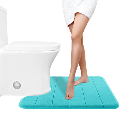 Yimobra Memory Foam Bath Mat, Super Soft Absorbent Bathroom Rug Non Slip, Quick Dry, Machine Washable Floor Carpet for Tub Shower, Home Decor Accessories, 24x17, Cream