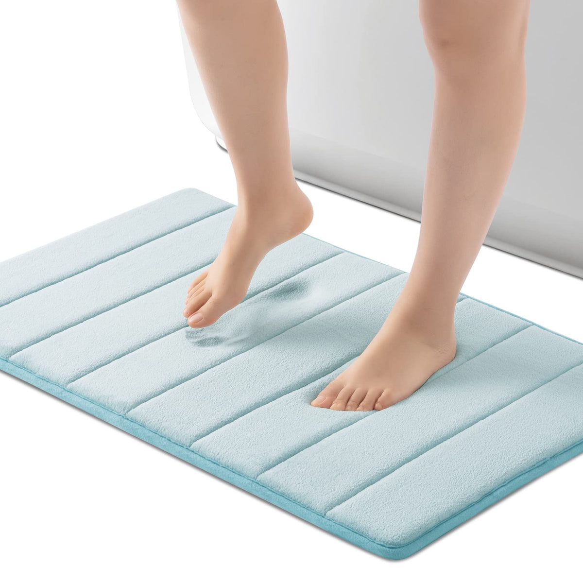 ROSMARUS Memory Foam Bath Mat, 17''x24'', Pink