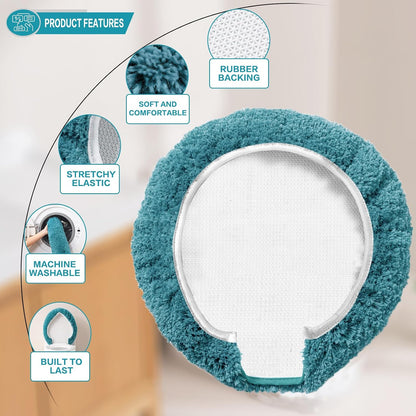 Microfiber Toilet Lid Cover, 17.5"x15" Fits Round Oblong and Elongated