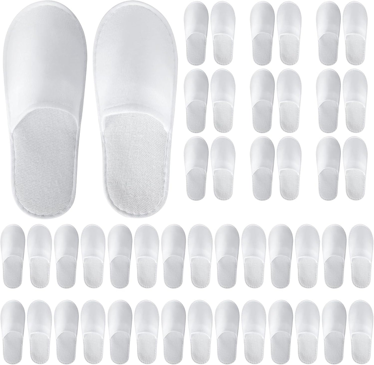 UrbanRoots 28 Pairs Disposable Slippers For Guests,Bulk Slippers For Hotel,Spa,Travel,Shoeless Home,Spa Slippers With Pouch,Non-Slip(White) house slippers for guests