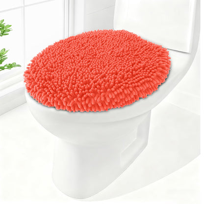 Soft Chenille Toilet Lid Cover 19.5L" x 18.5W" Machine Washable