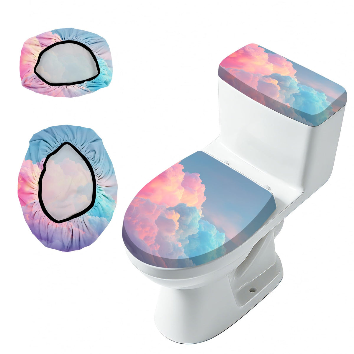 2 Piece Toilet Seat Cover Set with Tank Cover for Bathroom Decor