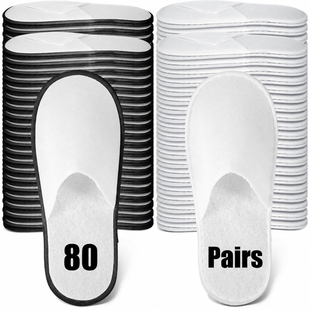 Ramede 80 Pairs Disposable Hotel Slippers Bulk