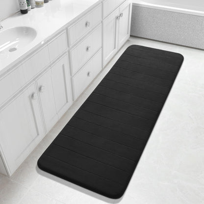 Yimobra Memory Foam Bath Mat, Super Soft Absorbent Bathroom Rug Non Slip, Quick Dry, Machine Washable Floor Carpet for Tub Shower, Home Decor Accessories, 24x17, Cream