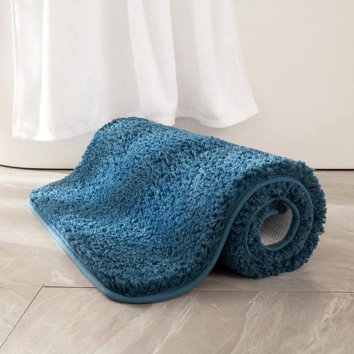 MIULEE Teal Bathroom Rugs Soft Small Microfiber Bath Mat 16x24 Inch