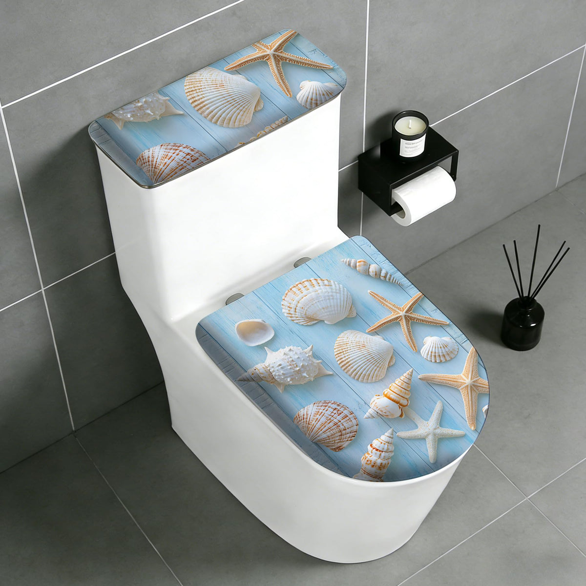 2 pack Toilet Lid Cover & Tank Lid Cover,Fits Standard & Elongated Toilet