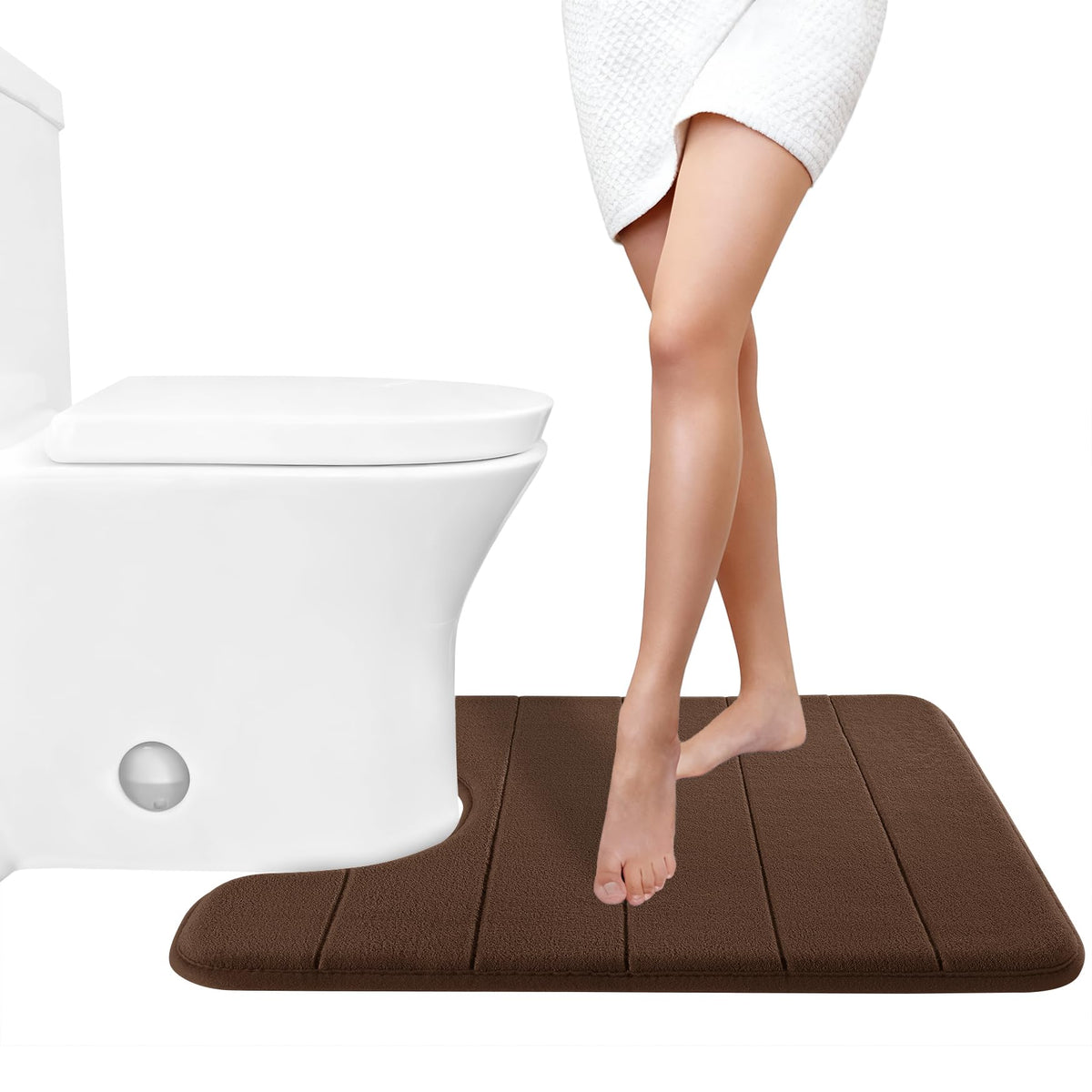 Yimobra Memory Foam Bath Mat, Super Soft Absorbent Bathroom Rug Non Slip, Quick Dry, Machine Washable Floor Carpet for Tub Shower, Home Decor Accessories, 24x17, Cream