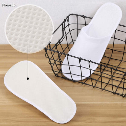 Tbestmax 24 Pairs Spa Slippers Flip Flops Disposable Slippers for Hotel Guests Women Men Closed Toe Super Comfort White