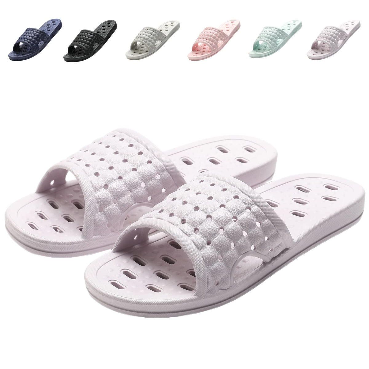 COZYAREA Shower Shoes Quick Dry Non-Slip Bathroom Slippers for Men Women Dorm Home Slides