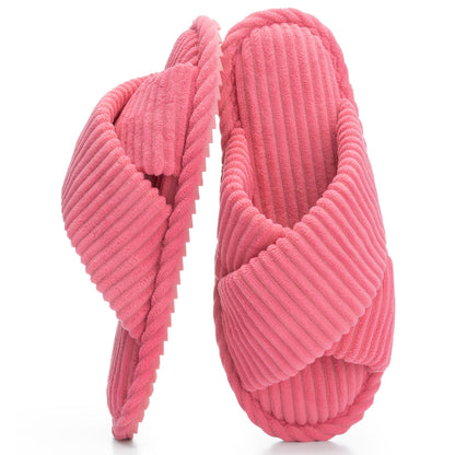 GOEWY Slippers for Women with Memory Foam Open toe House Bedroom Shoes