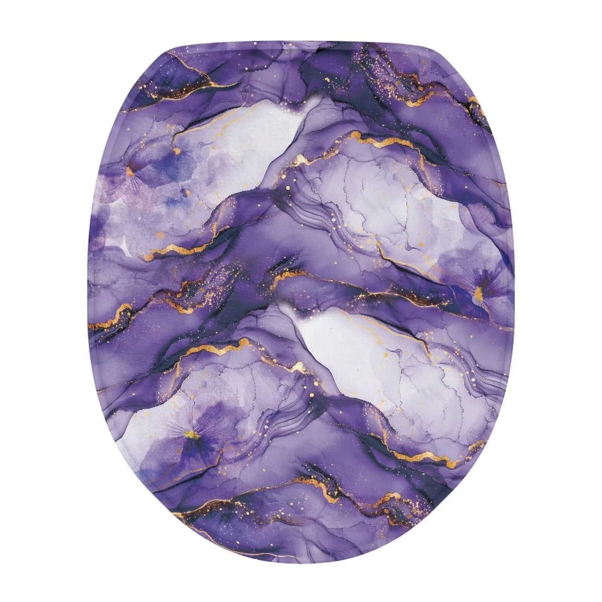 Toilet Lid Covers for Bathroom Elongated Cat Irises Thick Toilet Seat Lid Cover Elongated Oval Round Soft Fabric Toilet Seat Lid Cover with Elastic Edges Machine Washable