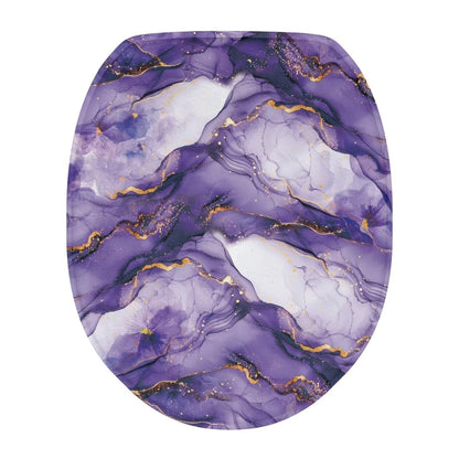 Toilet Lid Covers for Bathroom Elongated Cat Irises Thick Toilet Seat Lid Cover Elongated Oval Round Soft Fabric Toilet Seat Lid Cover with Elastic Edges Machine Washable