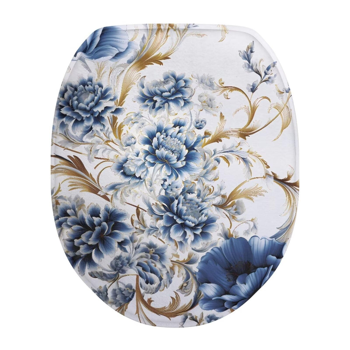 Toilet Lid Covers for Bathroom Elongated Cat Irises Thick Toilet Seat Lid Cover Elongated Oval Round Soft Fabric Toilet Seat Lid Cover with Elastic Edges Machine Washable
