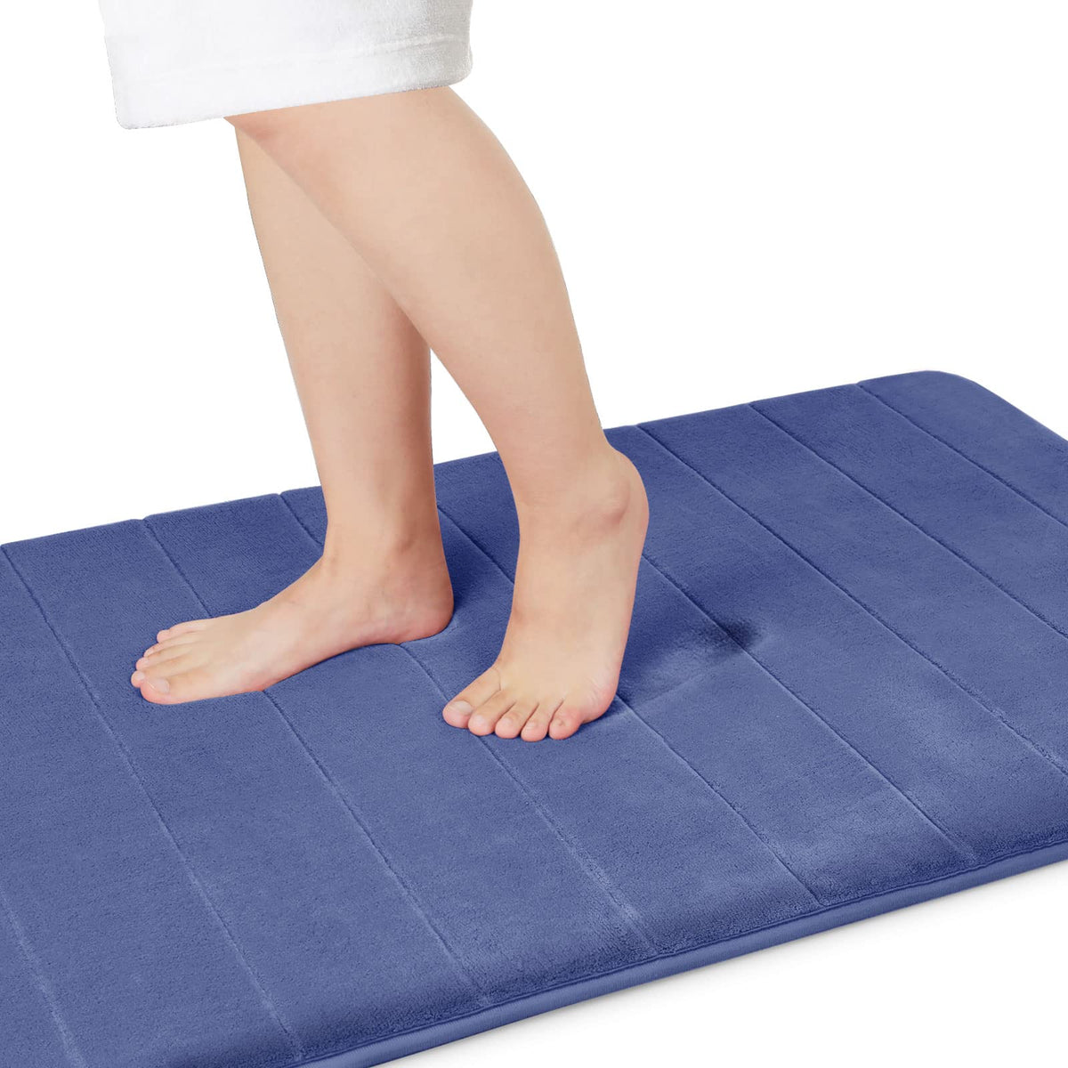 Yimobra Memory Foam Bath Mat, Super Soft Absorbent Bathroom Rug Non Slip, Quick Dry, Machine Washable Floor Carpet for Tub Shower, Home Decor Accessories, 24x17, Cream