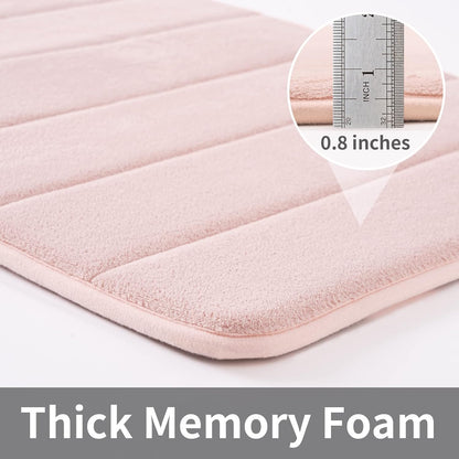ROSMARUS Memory Foam Bath Mat, 17''x24'', Pink