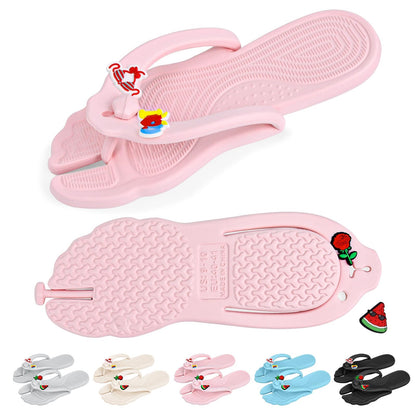 ZOORON Flip Flops for Women Men Travel Slippers Shower Shoes Foldable Bathroom Camp Beach Sandals Lightweight Non-Slip Quick Dry