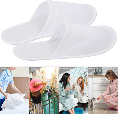 Tbestmax 24 Pairs Spa Slippers Flip Flops Disposable Slippers for Hotel Guests Women Men Closed Toe Super Comfort White