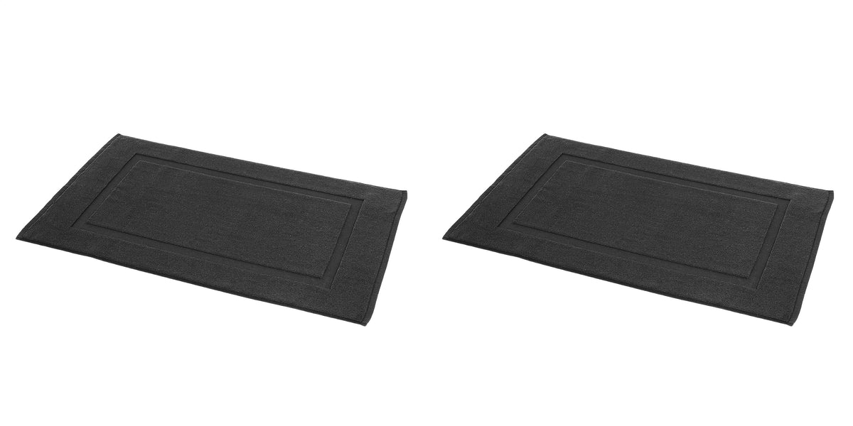 Amazon Basics Banded Bathroom Bath Rug Mat, Machine Washable, 100% Cotton, 31" x 20", Powder Gray