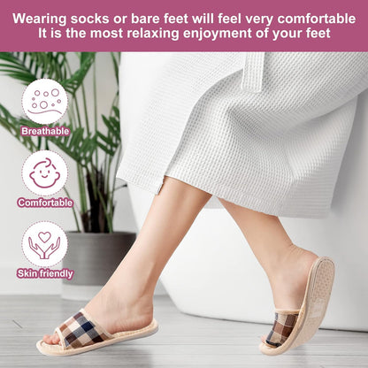 Tessco for you 10 Pairs Open Toe Guest Slippers Washable