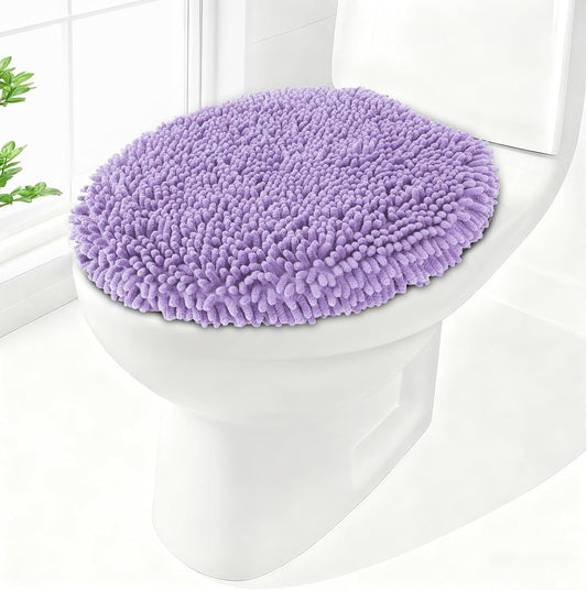Soft Chenille Toilet Lid Cover 19.5L" x 18.5W" Machine Washable