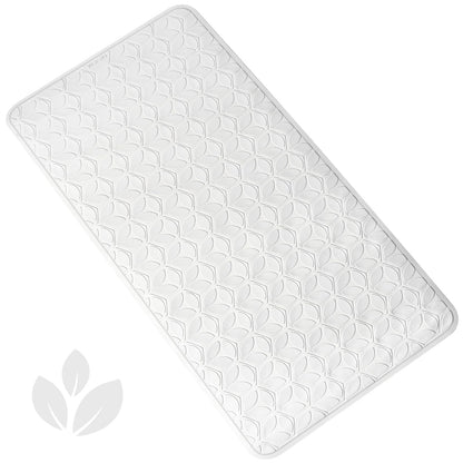 Non-Slip Rubber Bathtub Mat with Suction Cups, 16 × 28 Inch (White)