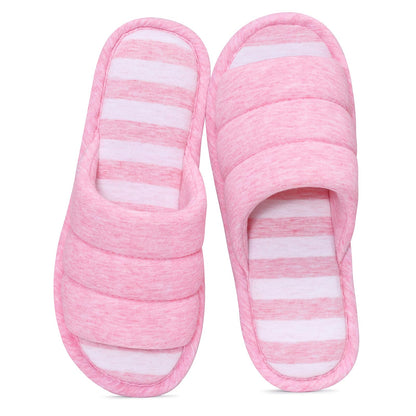 shevalues Open Toe House Slippers for Women Men Memory Foam Bedroom Shoes