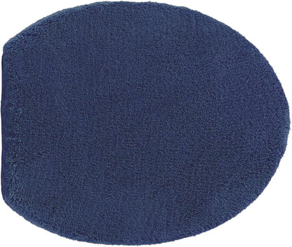 Madeals Microfiber Toilet Lid Cover Soft and Absorbent, Comfortable Bathroom Microfiber Toilet Lid Cover Seat Fits Most Size Toilet Lids for Navy Blue