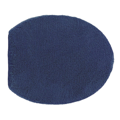 Madeals Microfiber Toilet Lid Cover Soft and Absorbent, Comfortable Bathroom Microfiber Toilet Lid Cover Seat Fits Most Size Toilet Lids for Navy Blue
