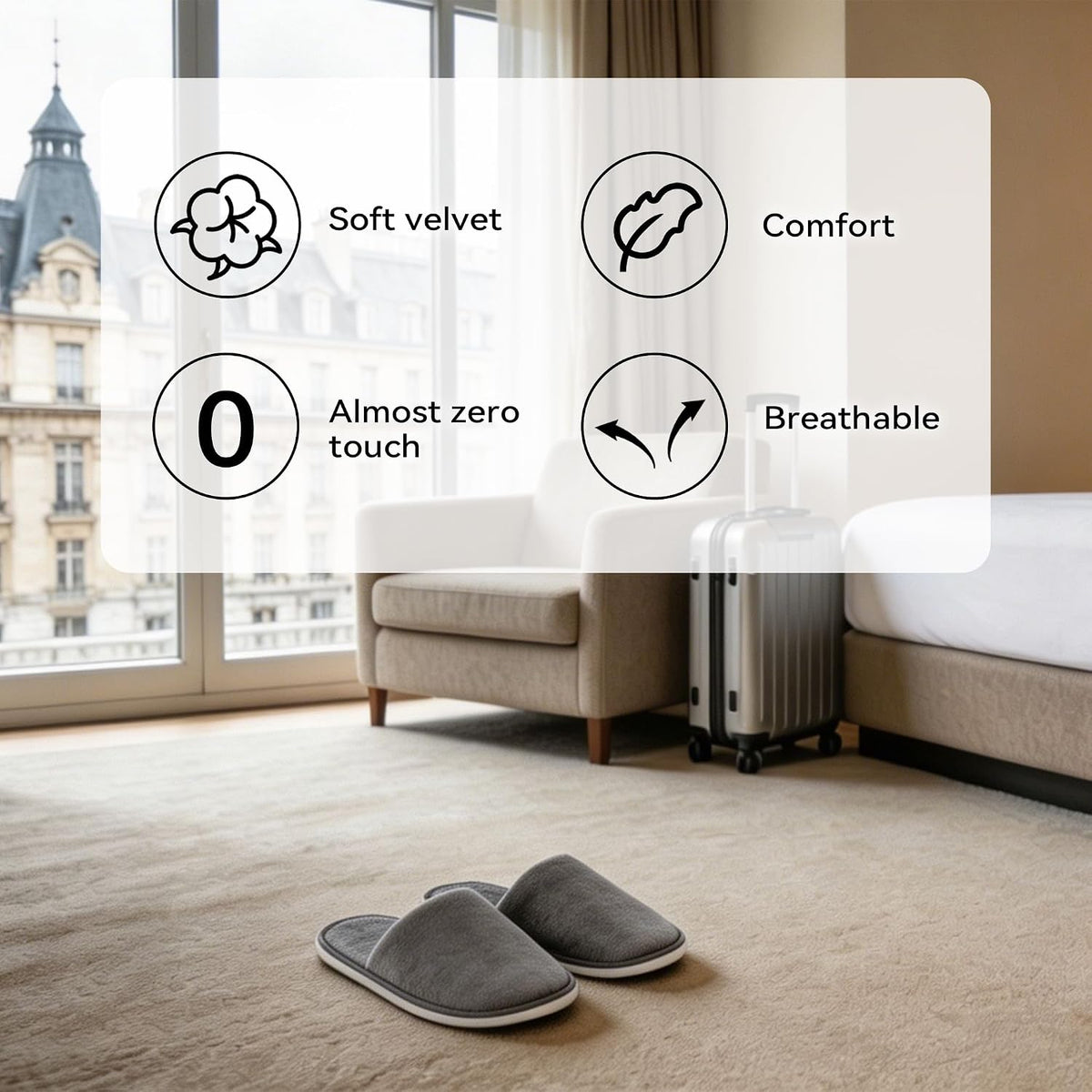 10 Pairs Disposable Guest Slippers, One Size Slippers